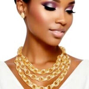 Gold Plated Statement Necklace